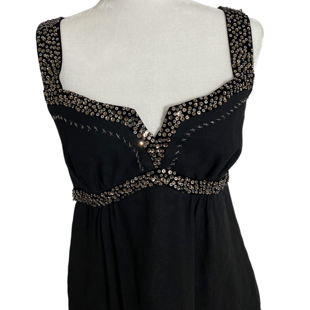 Nanette Lepore Black Sequin Silk Blend Blouse 6 EU - Picture 3 of 9